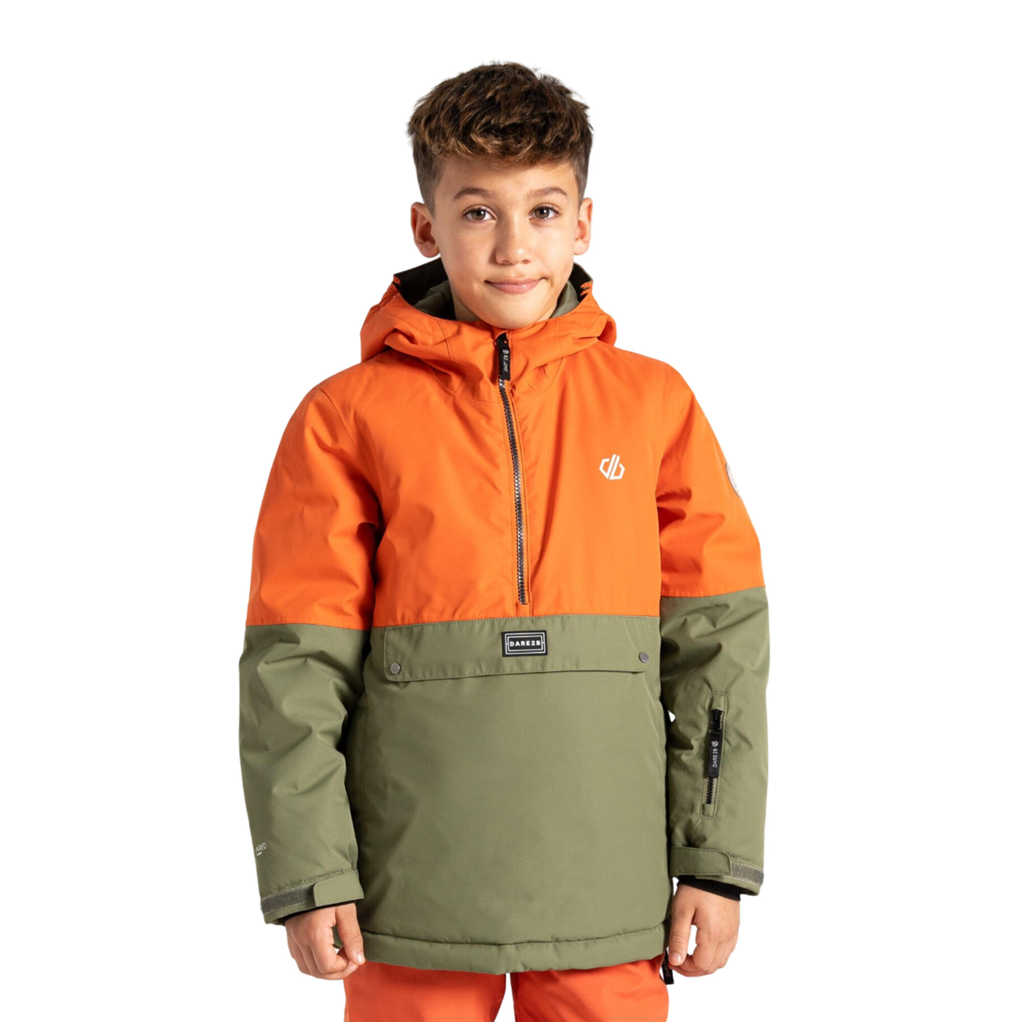 Childrens/Kids Freehand Overhead Ski Jacket (Orange Rust/Olivine Green) 4/5