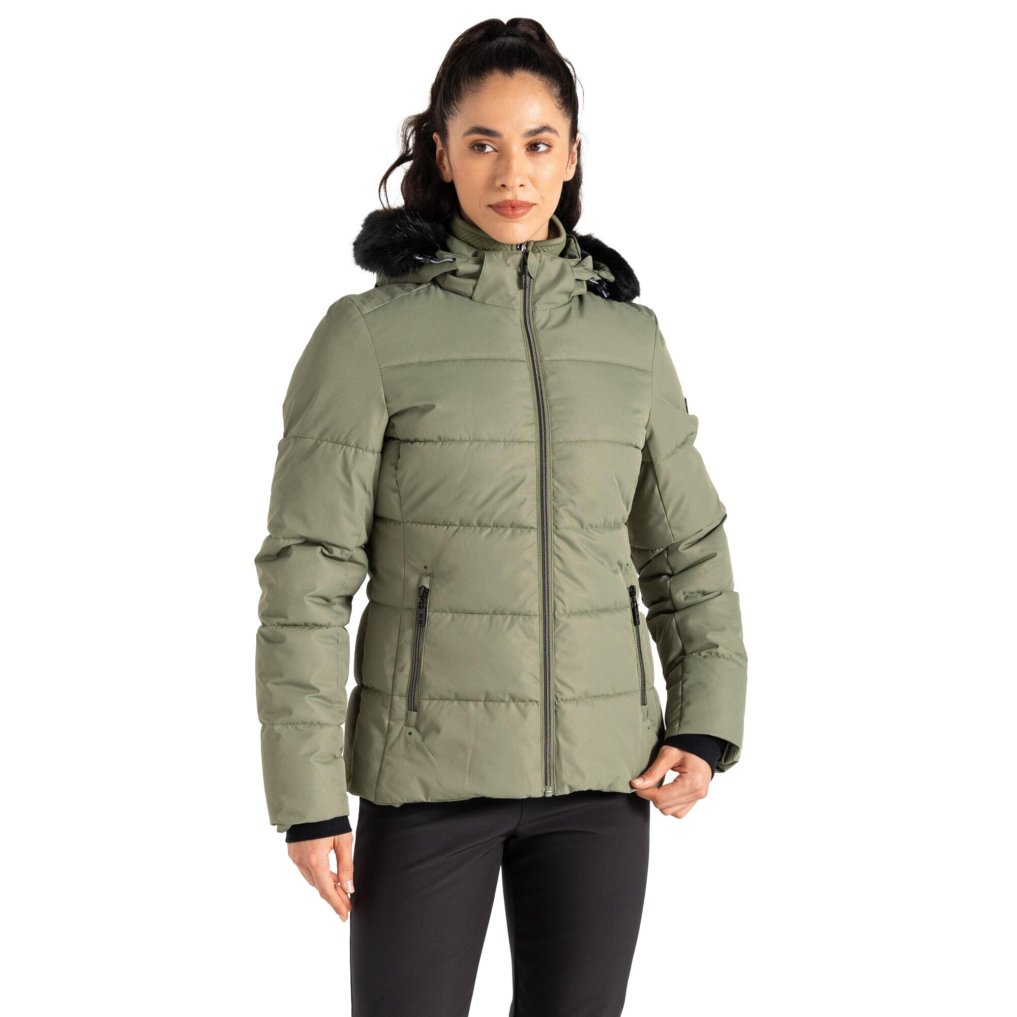 Womens/Ladies Glamorize V Ski Jacket (Olivine Green) 4/5