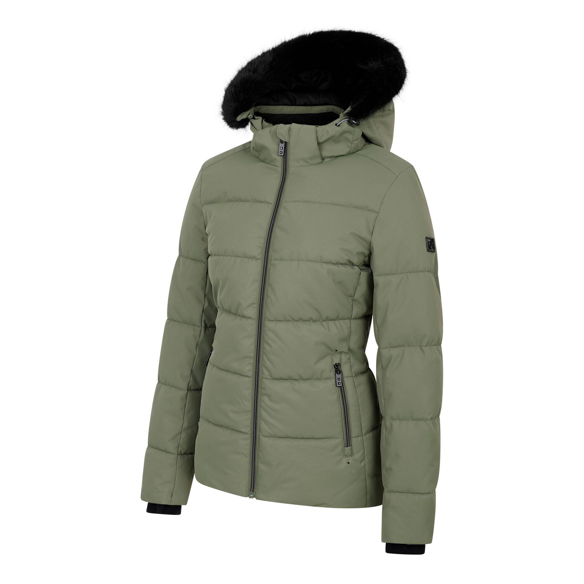 Womens/Ladies Glamorize V Ski Jacket (Olivine Green) 3/5