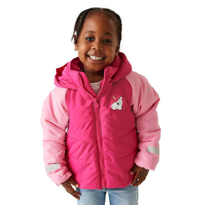 Kinder/kinderjas luna de eenhoorn gewatteerd (zoet roze)