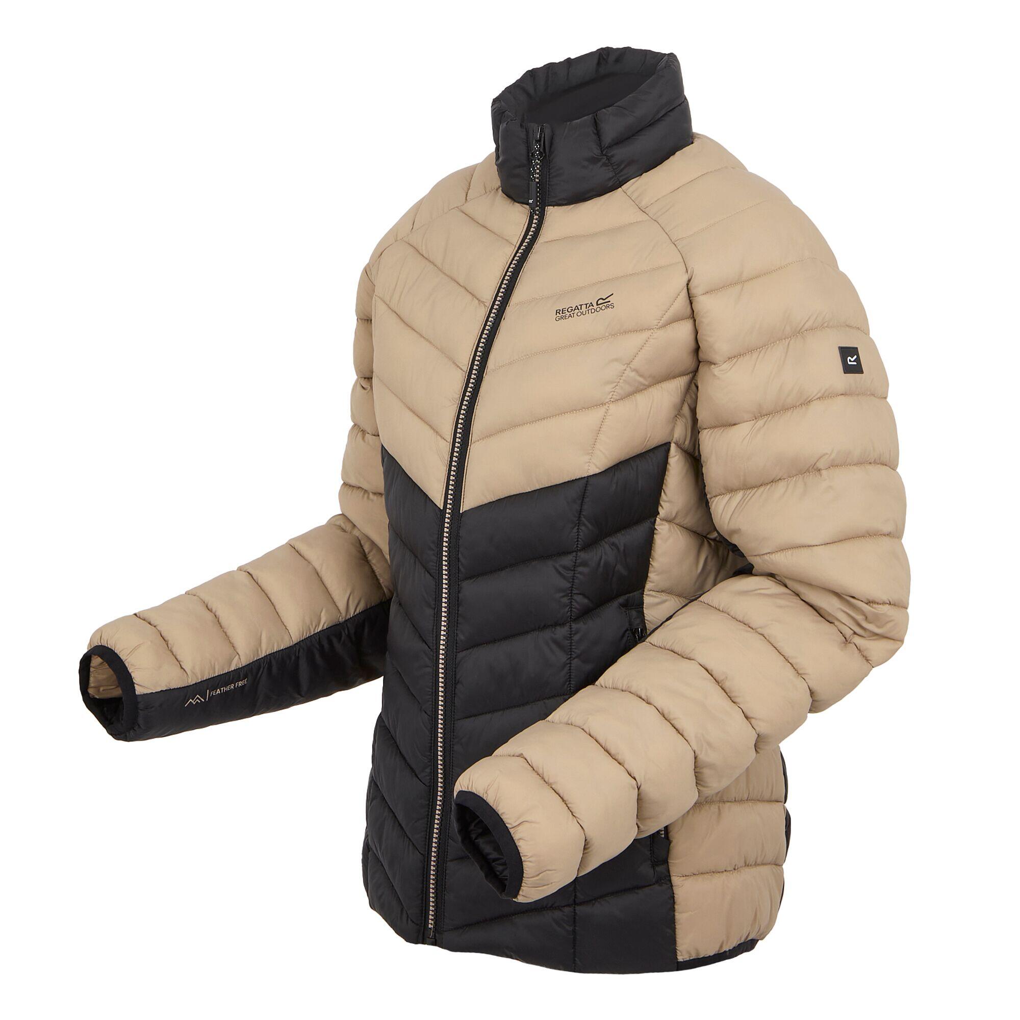 Dames Dalent Gewatteerd Jasje (Warm Taupe/Zwart) 3/5