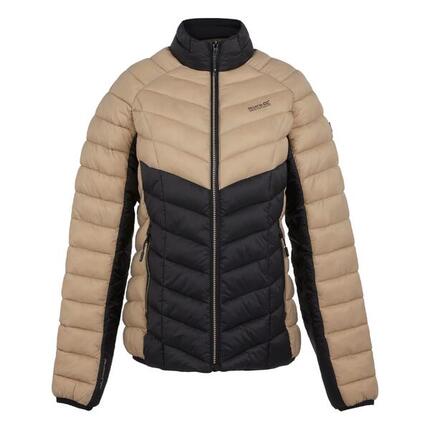 Dames Dalent Gewatteerd Jasje (Warm Taupe/Zwart)