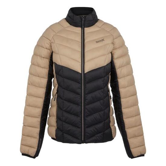 Dames Dalent Gewatteerd Jasje (Warm Taupe/Zwart)