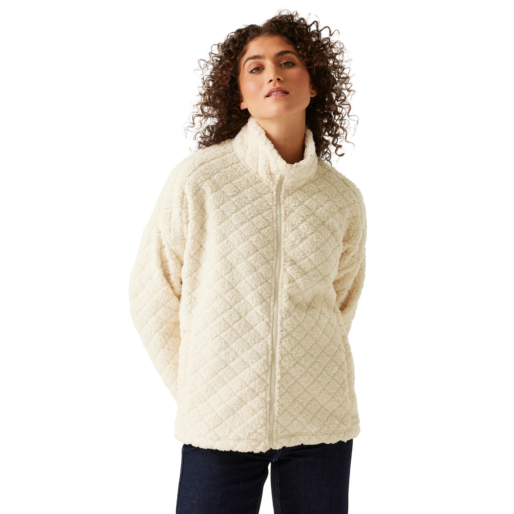 Dames Apphia Full Zip Fleecejack (Lichte vanille) 3/4