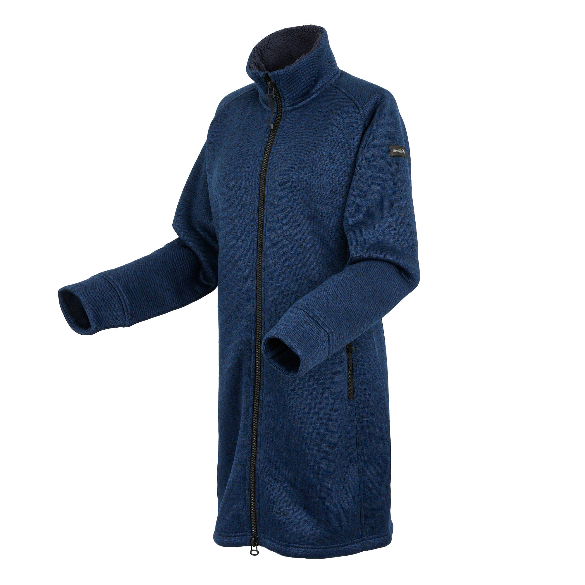 Womens/Ladies Emilide Long Length Fleece Jacket (Navy) 3/4