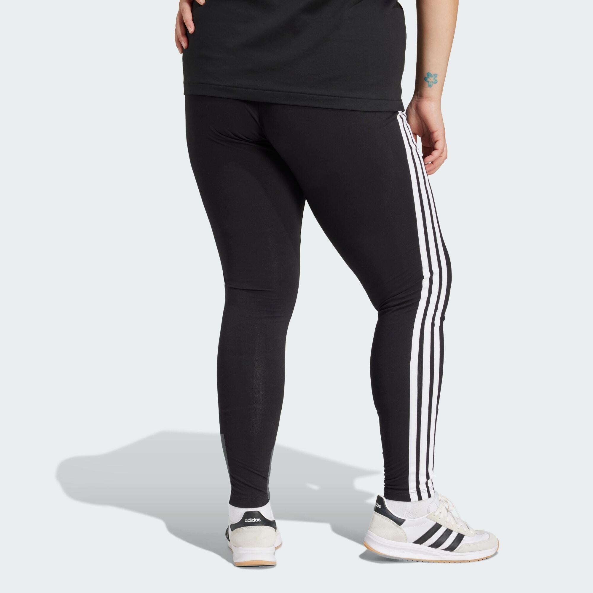 Essentials 3-Stripes Cotton Leggings (Plus Size) 3/5