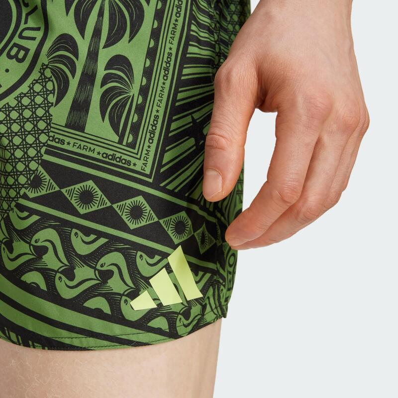 Pantaloni scurți de baie adidas x FARM RIO 3-Stripes, 5 Inci