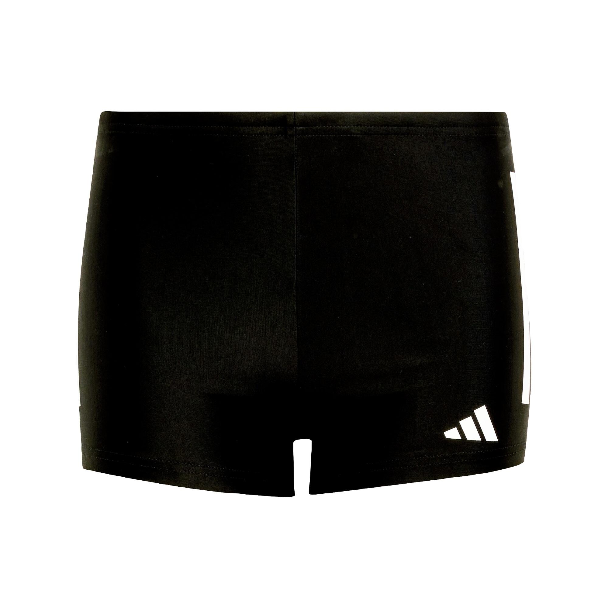 Adidas - Boxer De Natation 3 Bandes Enfants - Boxer De Bain - Blanc|noir -  8 À 10 Ans - Decathlon