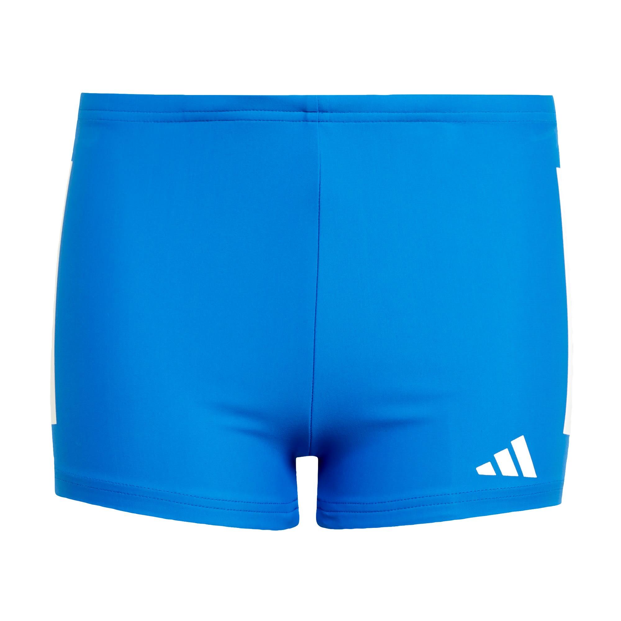 Adidas - Boxer De Natation 3 Bandes Enfants - Boxer De Bain - Blanc|bleu - 7-8 Ans - Decathlon