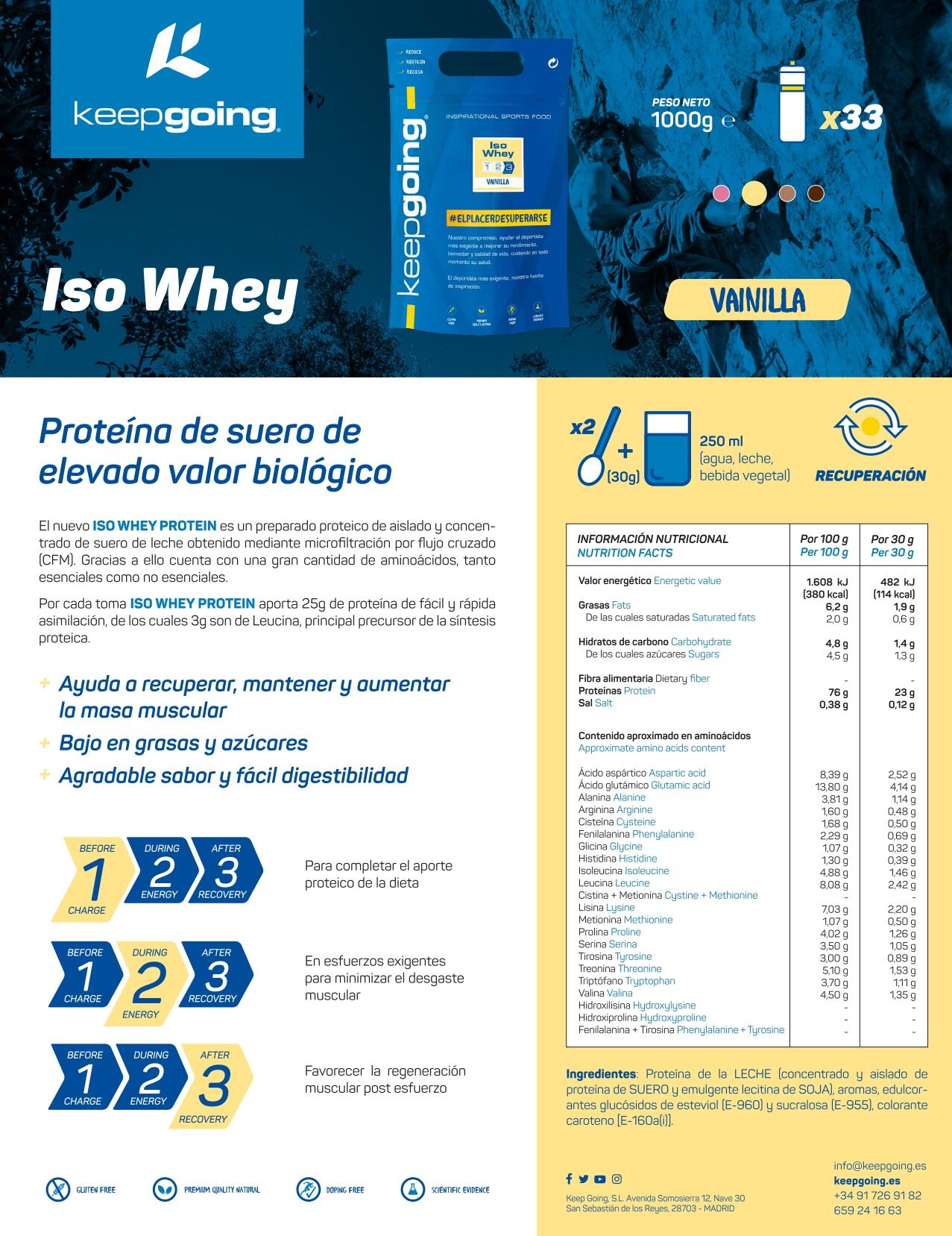 Proteína Iso Whey "Iso Whey Protein" Sabor Vainilla 1kg 4/4