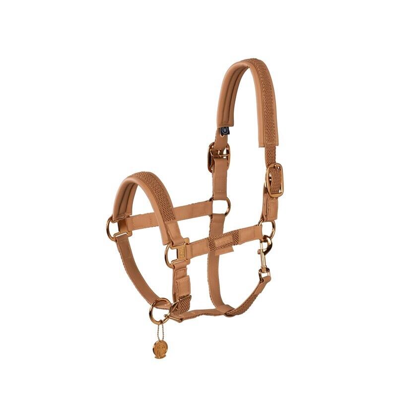 Paardrijden - Unisex -   - -headcollar Double Pin Plait Platinum 23 Cognac