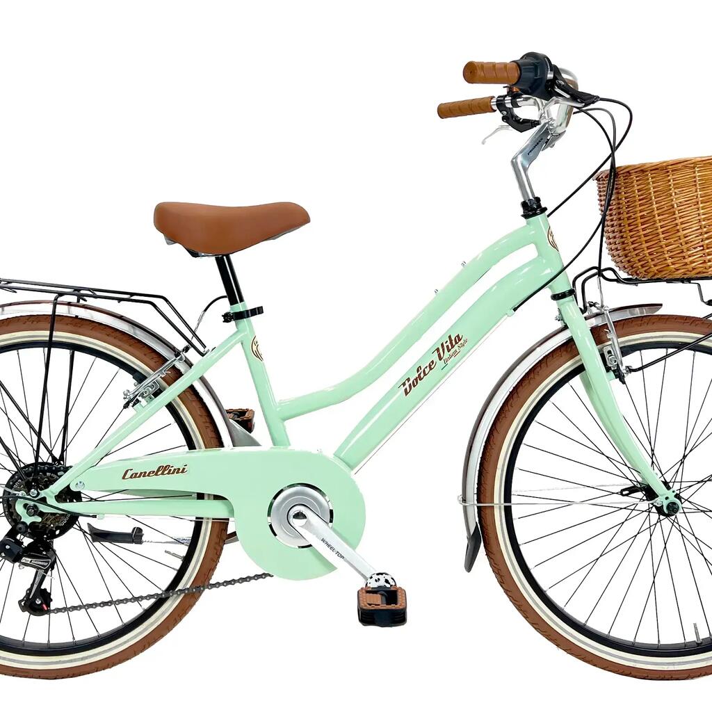 Girl's bike Dolce Vita by Canellini JUNIOR 24" with basket - Light green