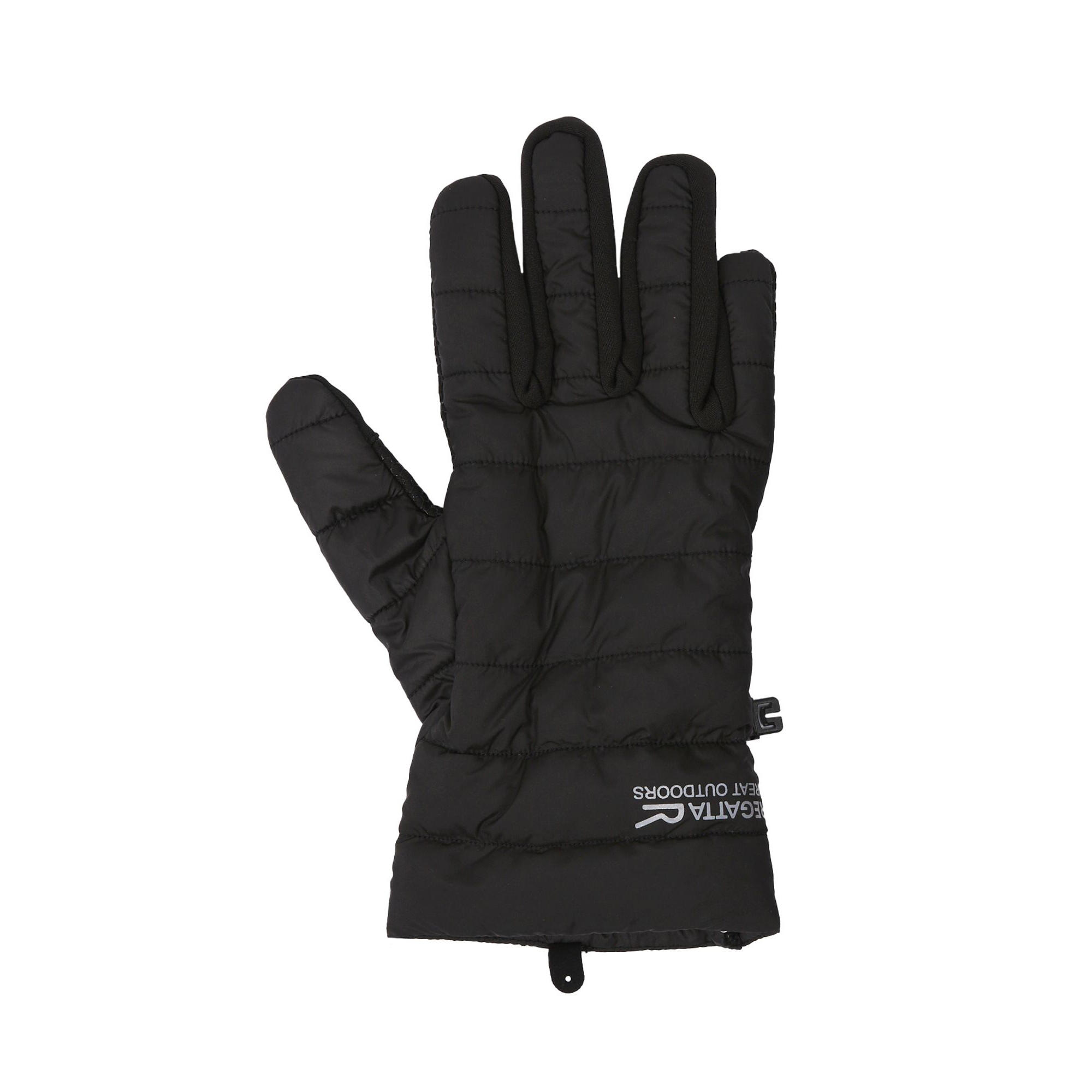 REGATTA Unisex Adult Padded Stretch Logo Gloves (Black)