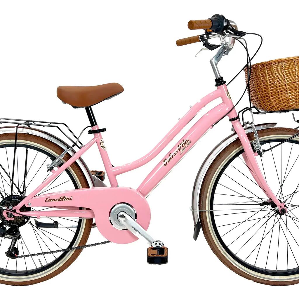 Girl's bike Dolce Vita by Canellini JUNIOR 24" with basket - Pink