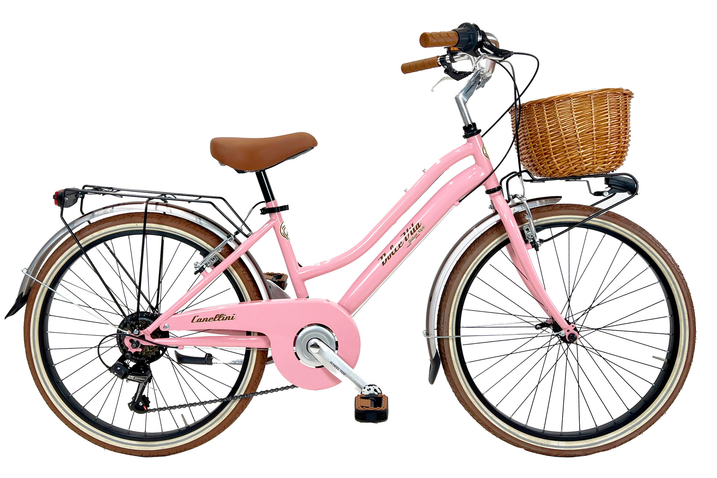 CANELLINI Kinderfiets Dolce Vita by Canellini Junior 24" met mand - Roze