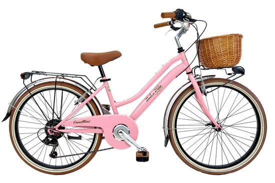 Vélo de fille Dolce Vita by Canellini JUNIOR 24" avec panier - Rose