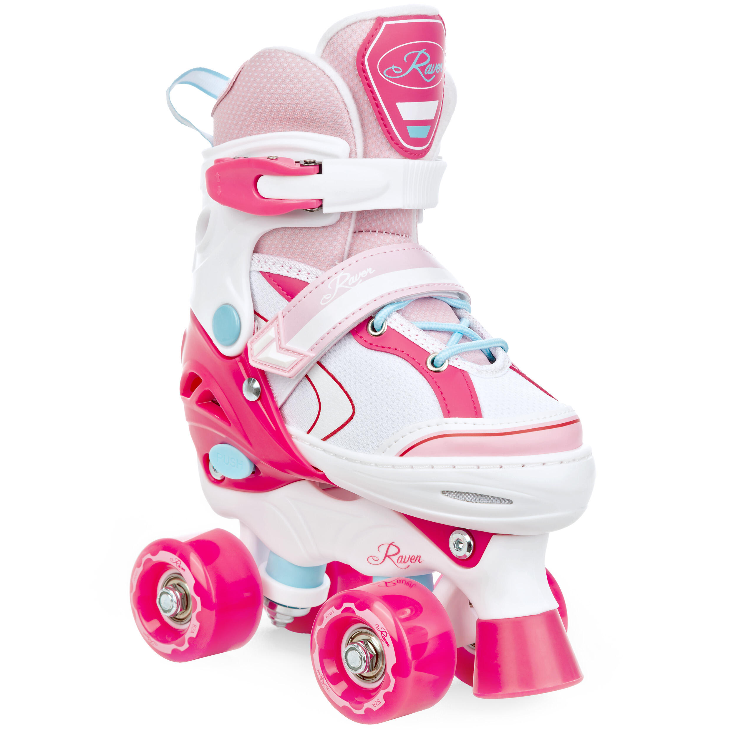 Kunstschaatsen 2in1 Verstelbare Wielen Lia Wit/Roze 4/7