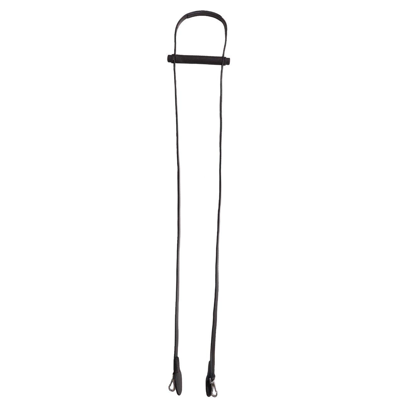 QHP Eén hand teugel - Zwart (Pony) 2/4