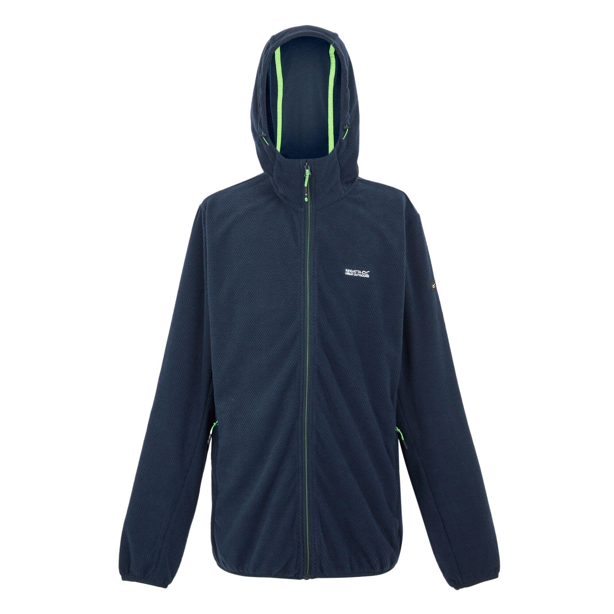 REGATTA Mens Tahill Full Zip Fleece Jacket (Navy/Green Flash)