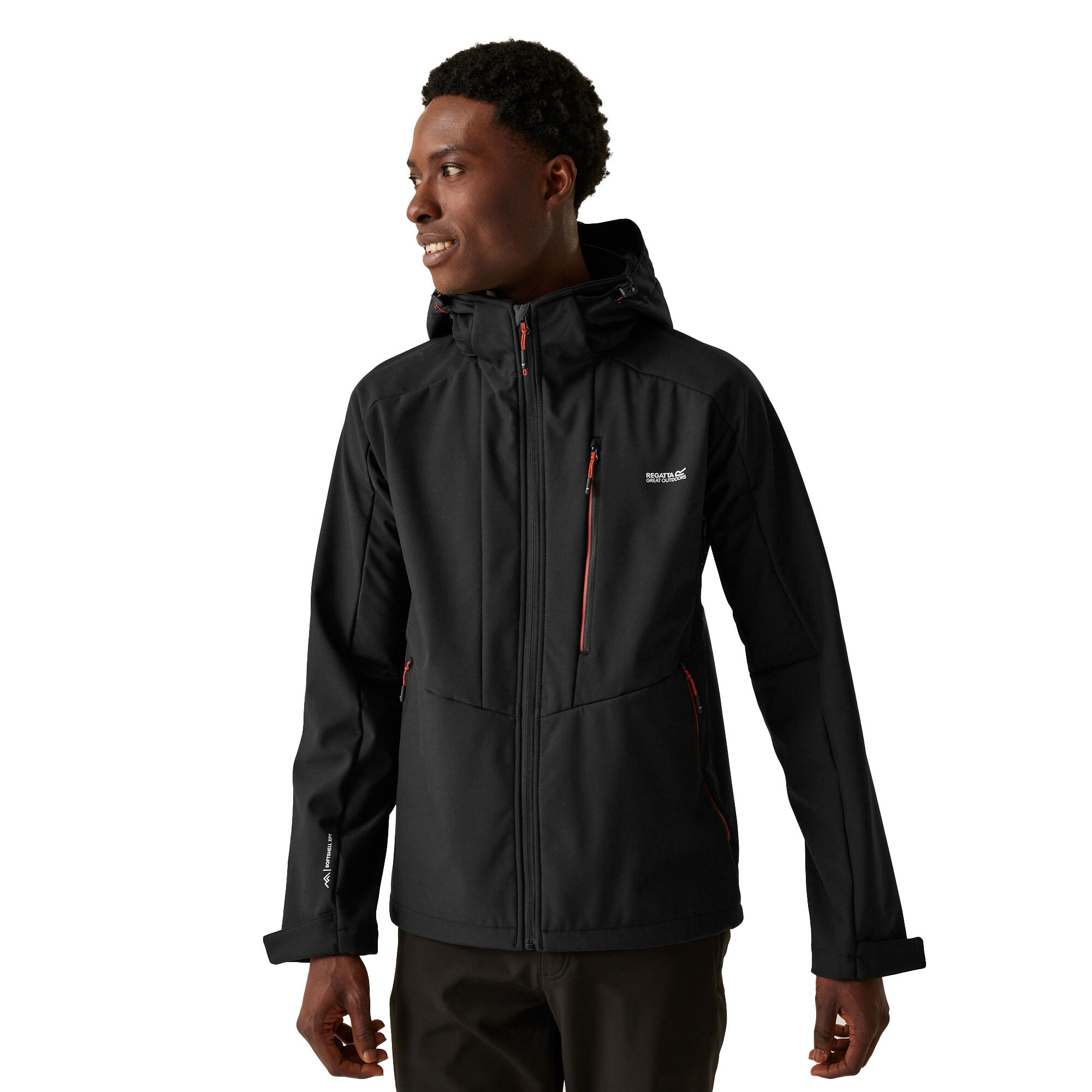 Giacca Soft Shell Blocchi Di Colore Uomo Regatta Hewitts X Nero Ocra Rossa 3/5