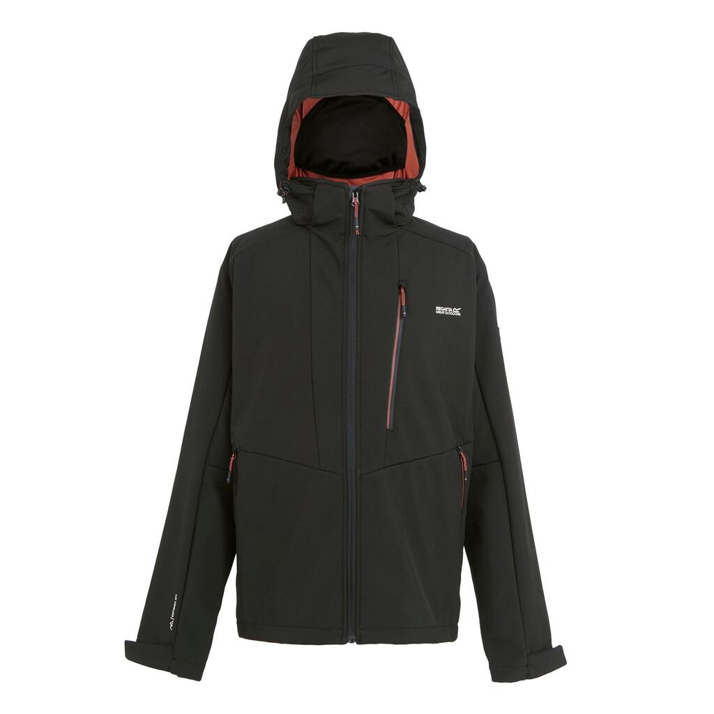 Mens Hewitts X Colour Block Soft Shell Jacket (Black/Red Ochre)