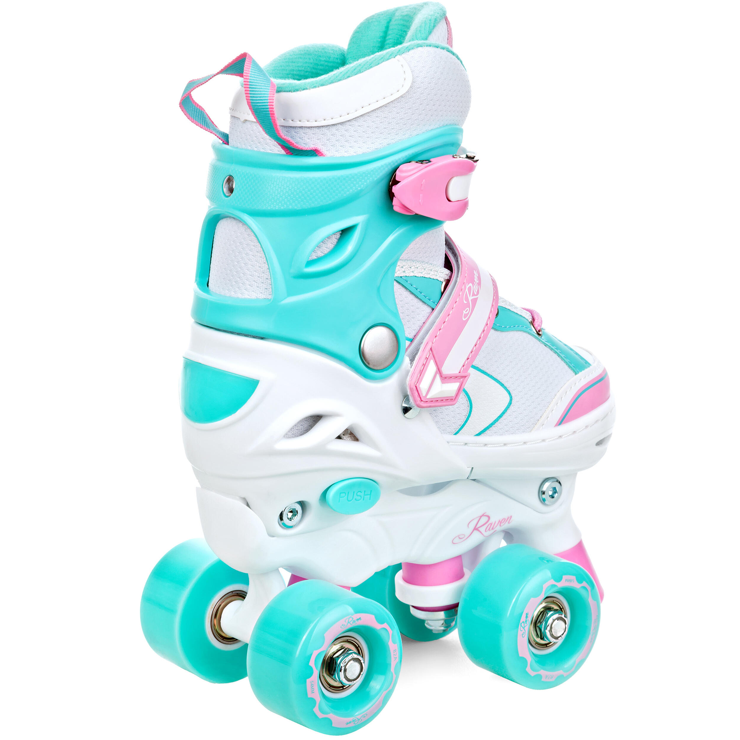 RAVEN - Rolschaatsen voor kinderen en volwassenen - Duurzame PVC-remmen, rubberen wielen - Noa Black, 39-42 (25-26,5 cm