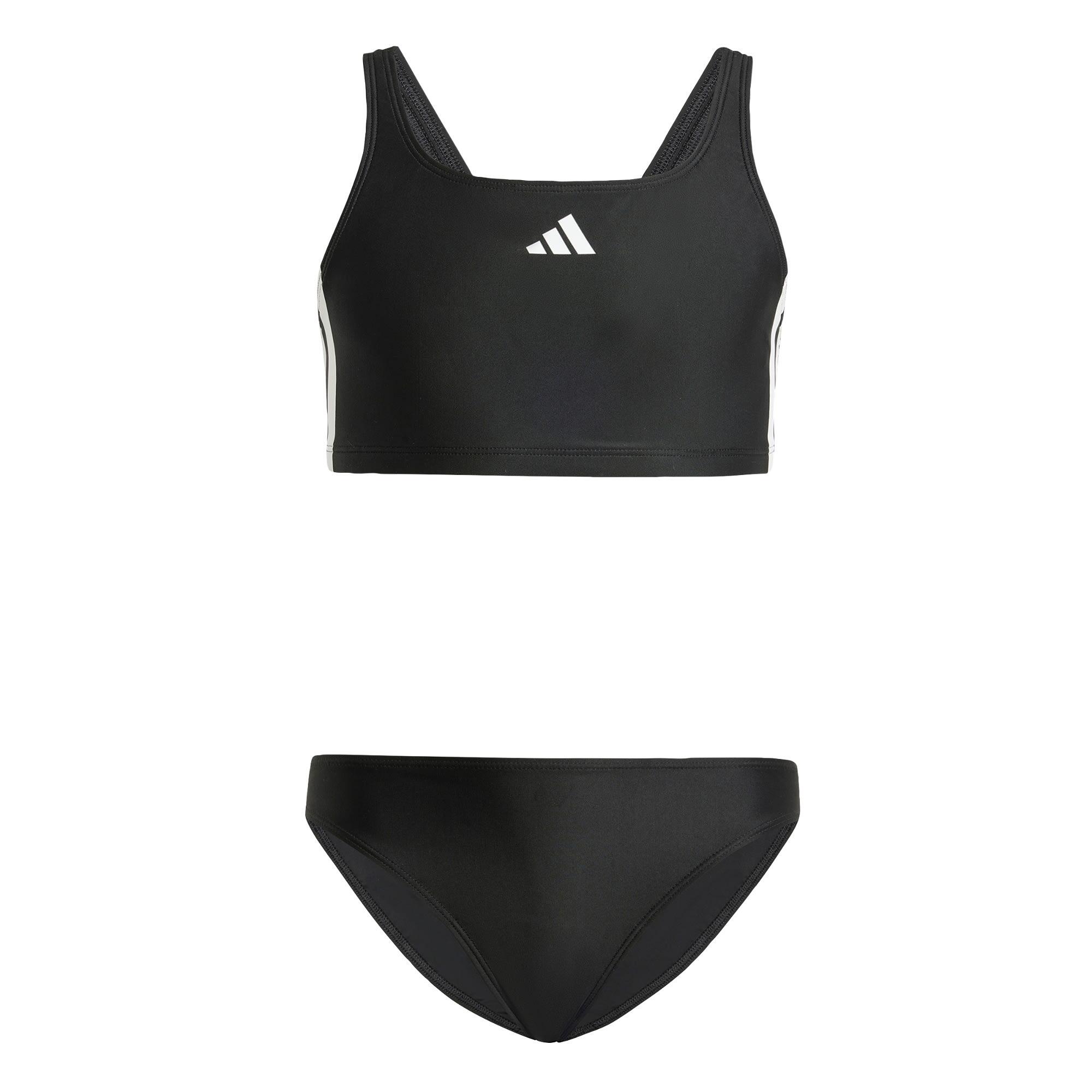 Adidas - Bikini Dos En V 3 Bandes Enfants - Maillot De Bain 2 Pièces (bikini) - Blanc|noir - 4-5 Ans - Decathlon