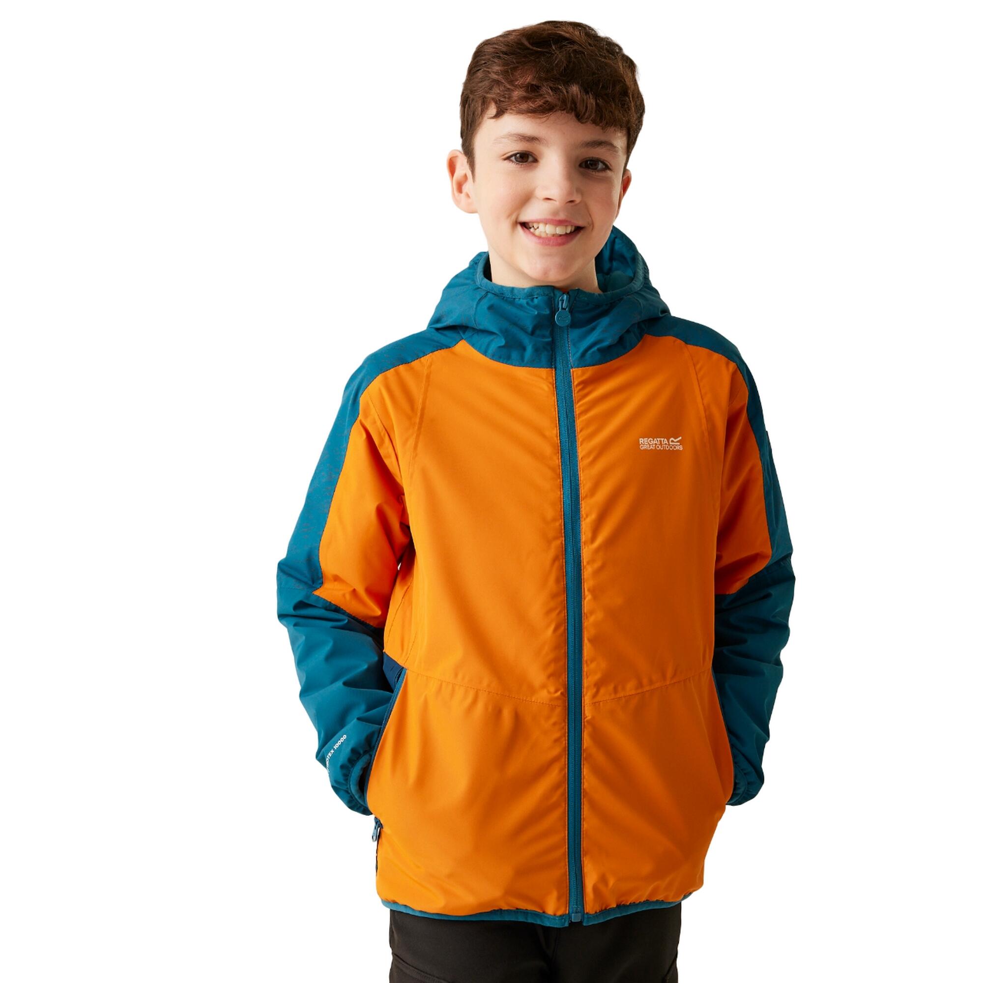 Veste Réfléchissante VOLCANICS Enfant (Orange Sombre / Bleu Marocain) 4/5