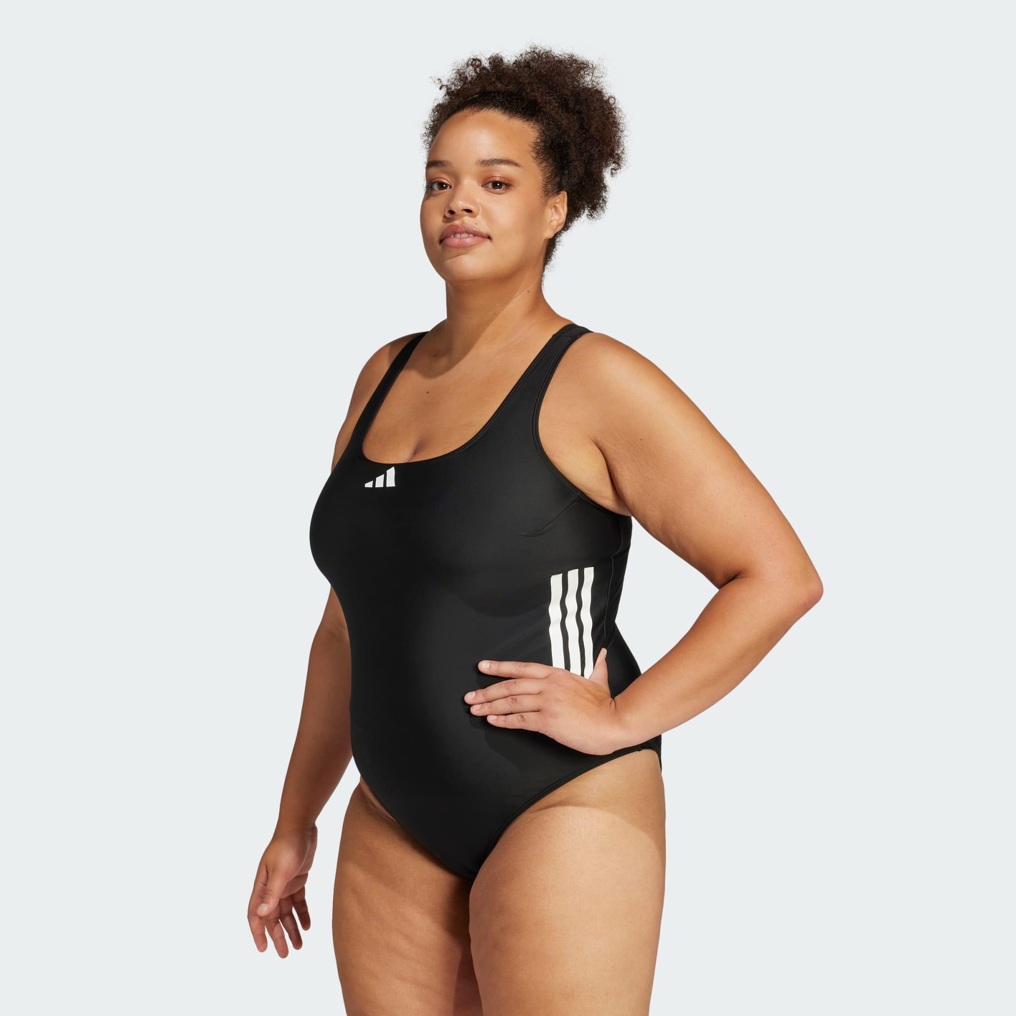 Adidas - Maillot De Bain Graphique 3 Bandes Dos En C (grandes Tailles) - Combinaison De Natation - Blanc|noir - 4xl - Decathlon