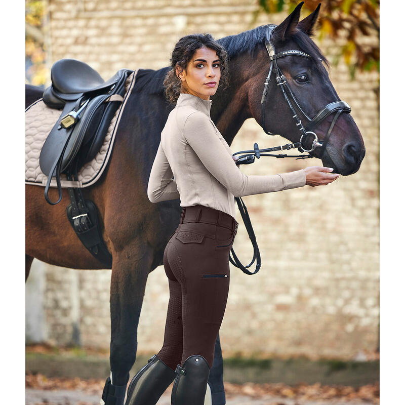 Wedstrijdrijbroek met volle grip hoge taille voor vrouwen ELT Kassandra