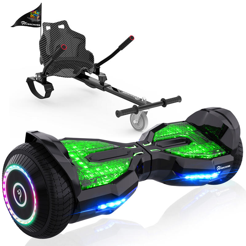 Hoverboards 6,5 Pouces avec Siège, Bluetooth App, 3 Lumières, avec Kart - EV2