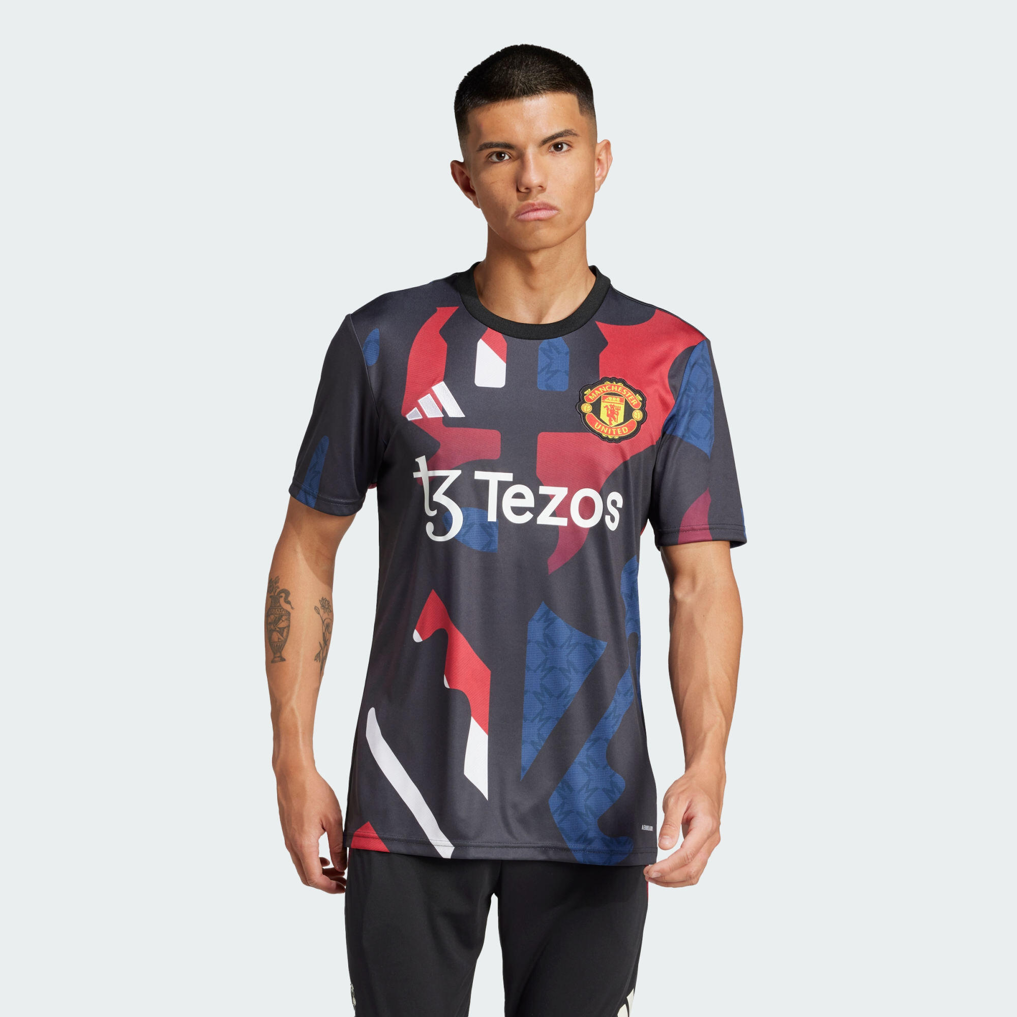 Adidas - Maillot D'Échauffement Manchester United 24/25 - Maillot Manches Courtes - Blanc|noir|rouge - 36 Xs - Decathlon