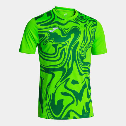 Camiseta Manga Corta Fútbol Hombre Joma Lion II Verde Flúor