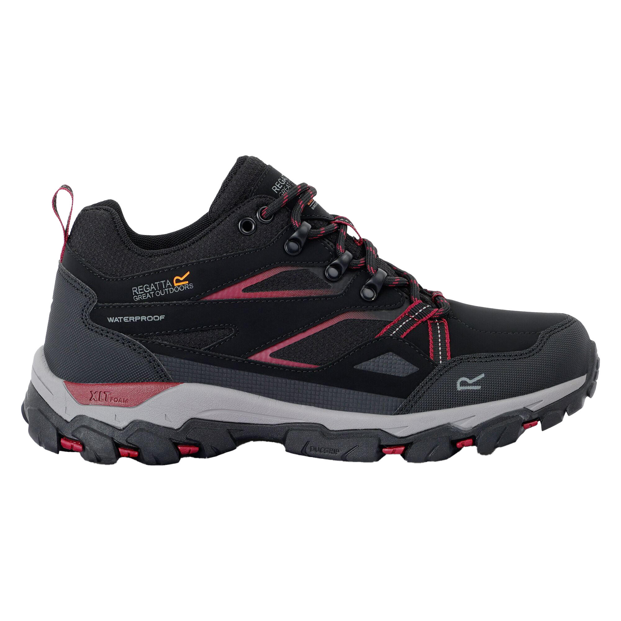 Wanderschuhe "Holcombe III" Damen Schwarz/Beaujolais-Rot 4/5