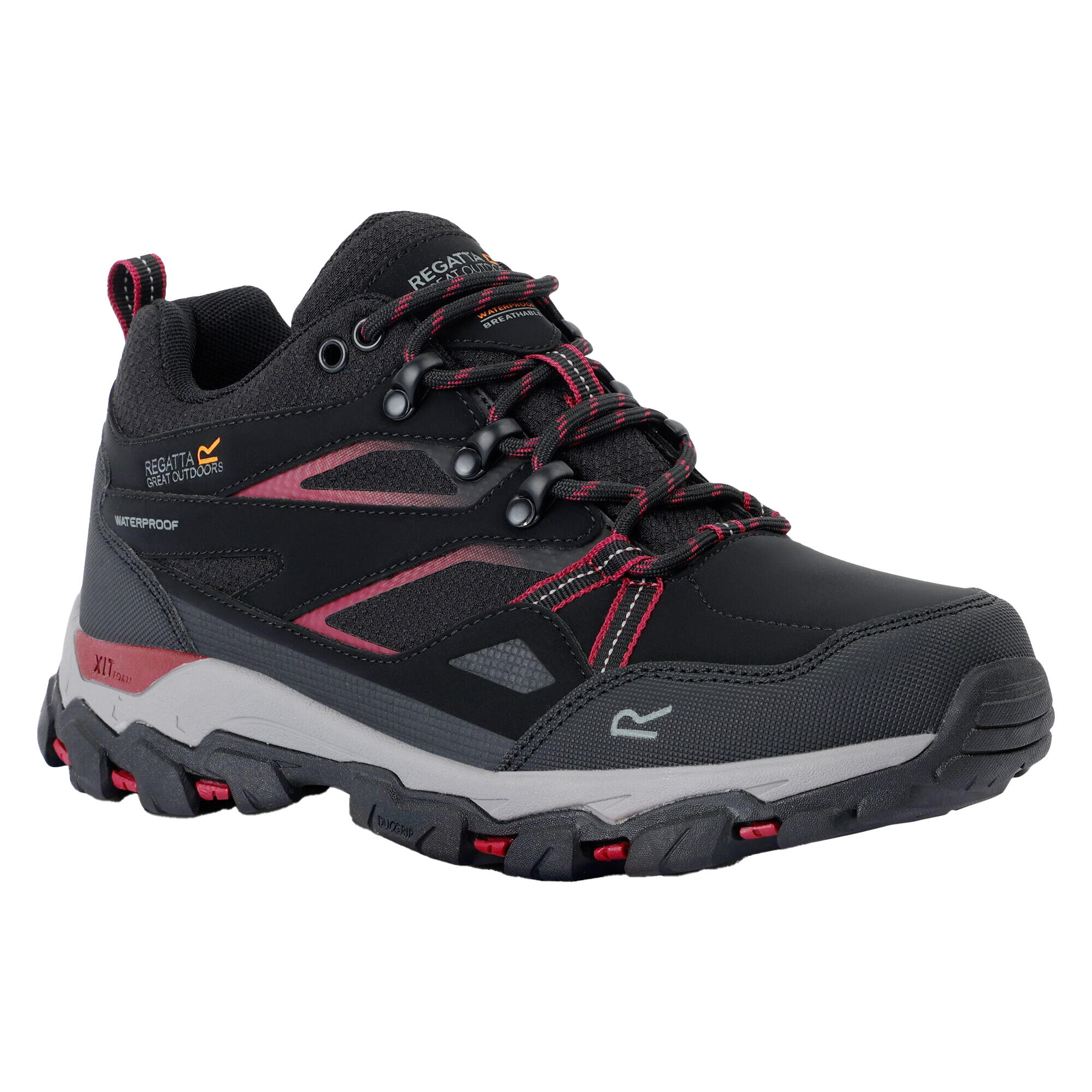 REGATTA Womens/Ladies Holcombe III Low Walking Shoes (Black/Beaujolais)