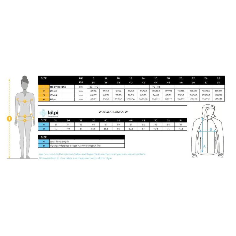 Geaca softshell KILPI Lasika, Galben, Femei