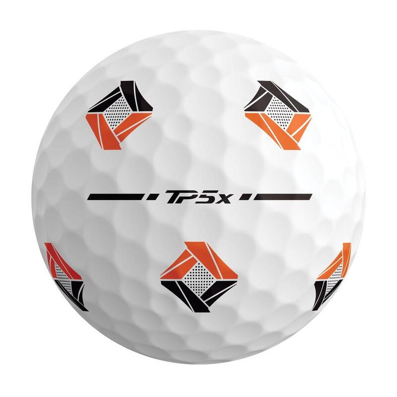 Doos met 12 TaylorMade TP5 X Pix-golfballen