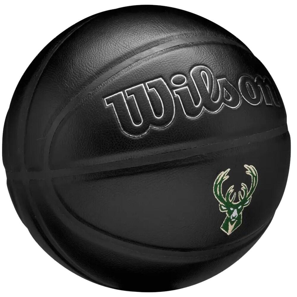 Balón de Baloncesto NBA Team Premiere Diseño Milwaukee Bucks Negro 3/4