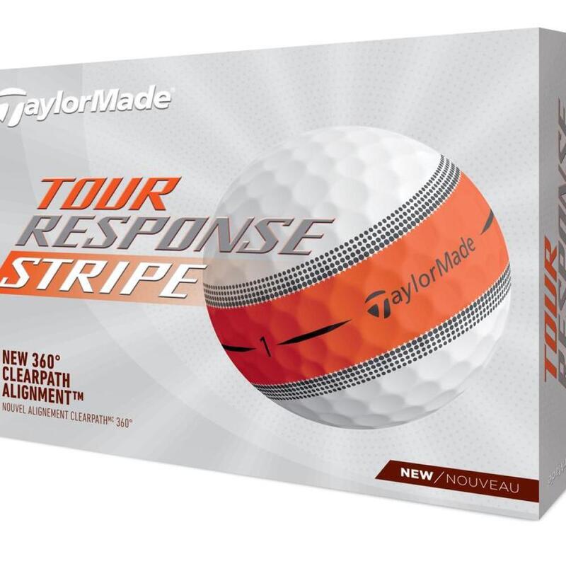 Doos met 12 TaylorMade Tour Response-golfballen Stripe