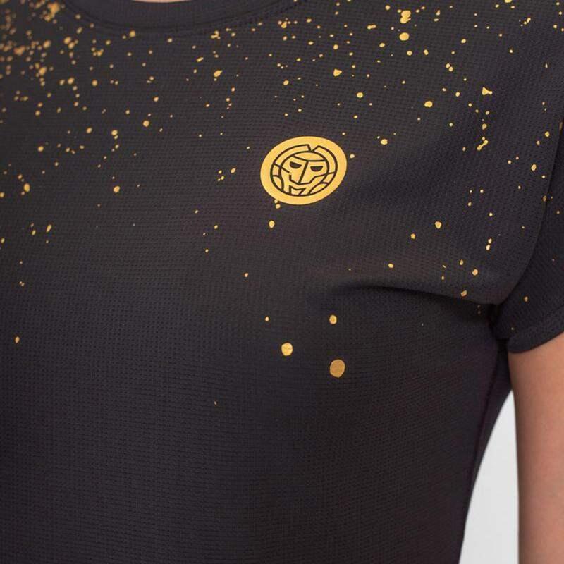 Camiseta Bidi Badu Paris Capsleeve Negro Dorado Mujer 4/5