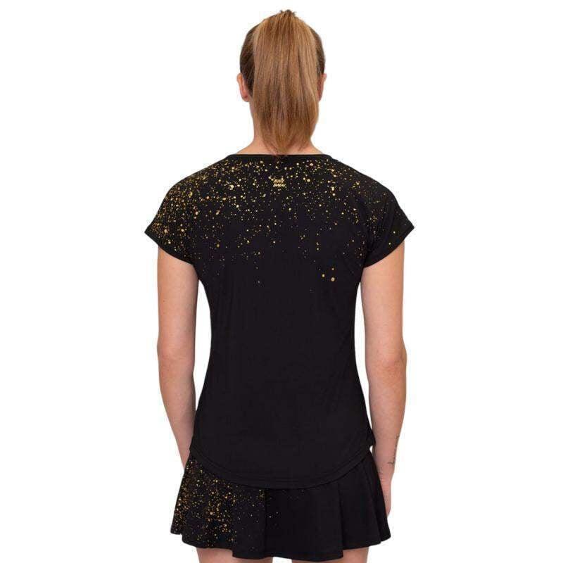 Camiseta Bidi Badu Paris Capsleeve Negro Dorado Mujer 5/5