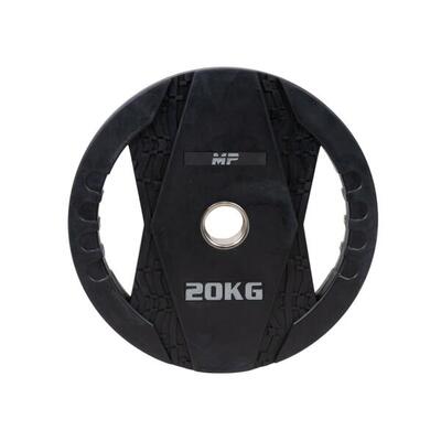 Halterschijf met handgrepen - rubber - 20 kg