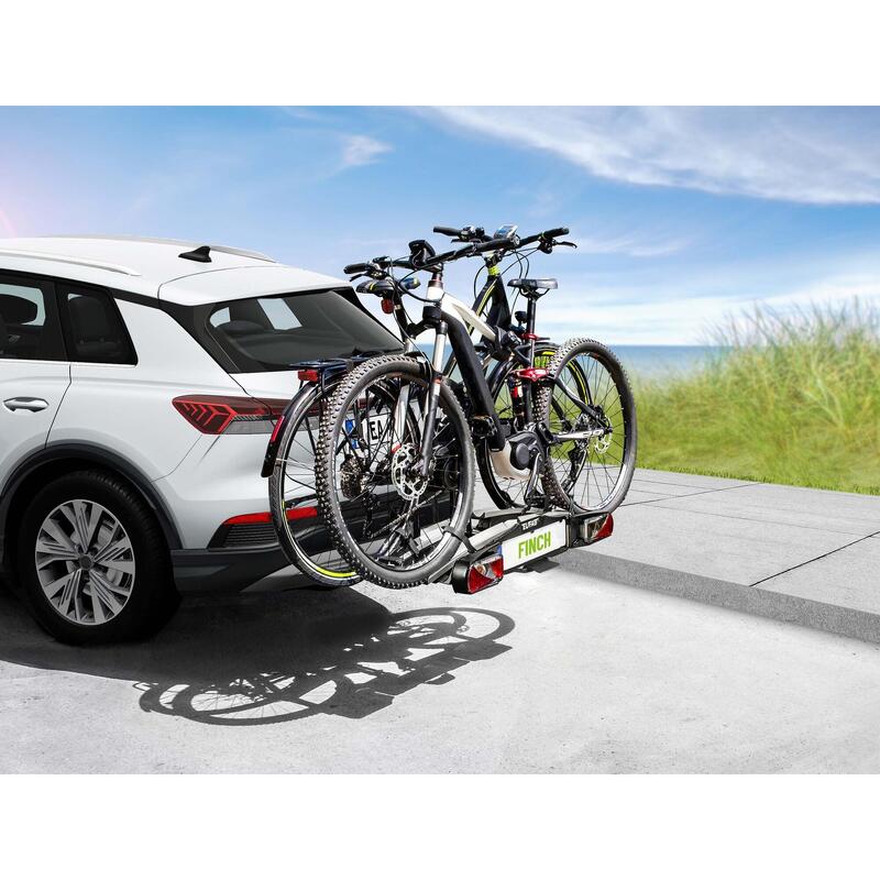PORTE-VÉLOS 2 VÉLOS SUR ATTELAGE BASCULANTE ET PLIABLE FINCH II- EUFAB
