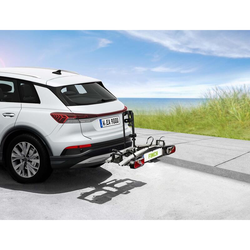 PORTE-VÉLOS 2 VÉLOS SUR ATTELAGE BASCULANTE ET PLIABLE FINCH II- EUFAB