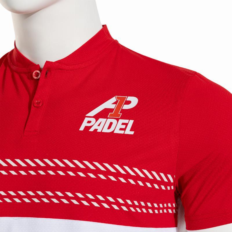 Polo Joma A1 Padel Blanco Rojo 2/5