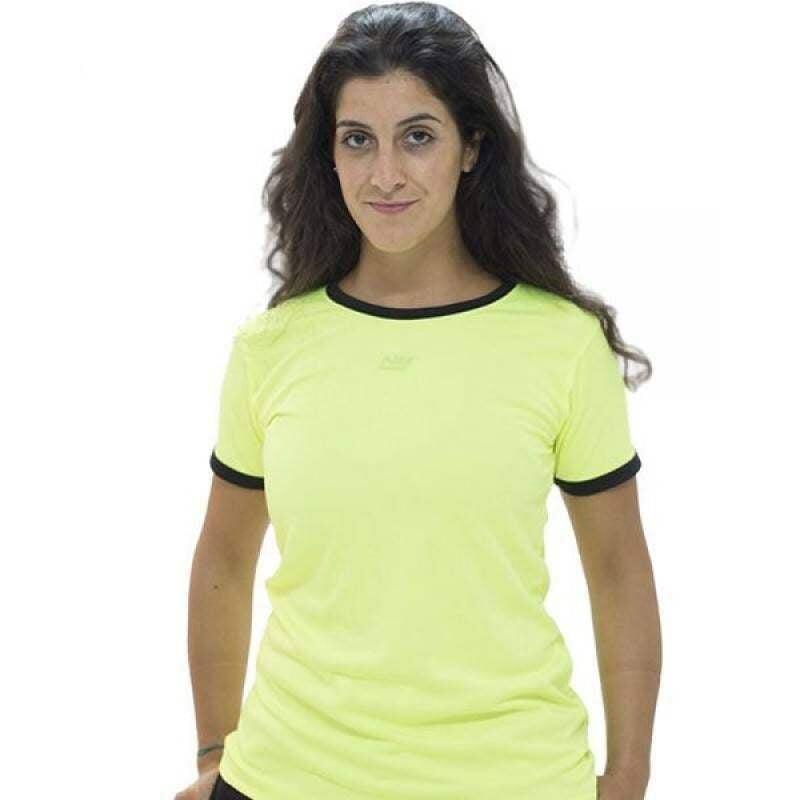 ENEBE T-Shirt de Fluor Amarelo Forte para Mulher