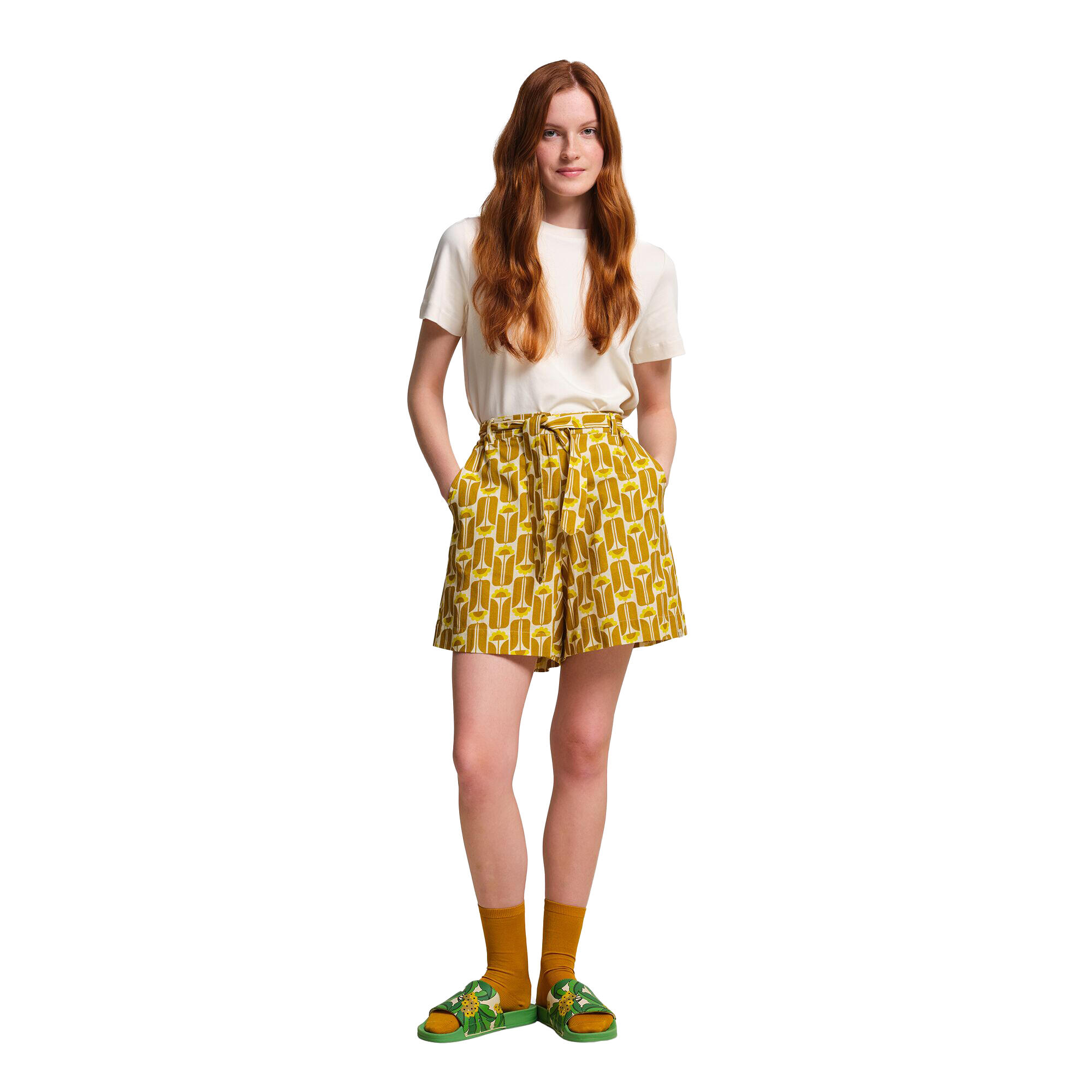 Womens/Ladies Orla Kiely Summer II Tall Flowers Shorts (Yellow) 4/5