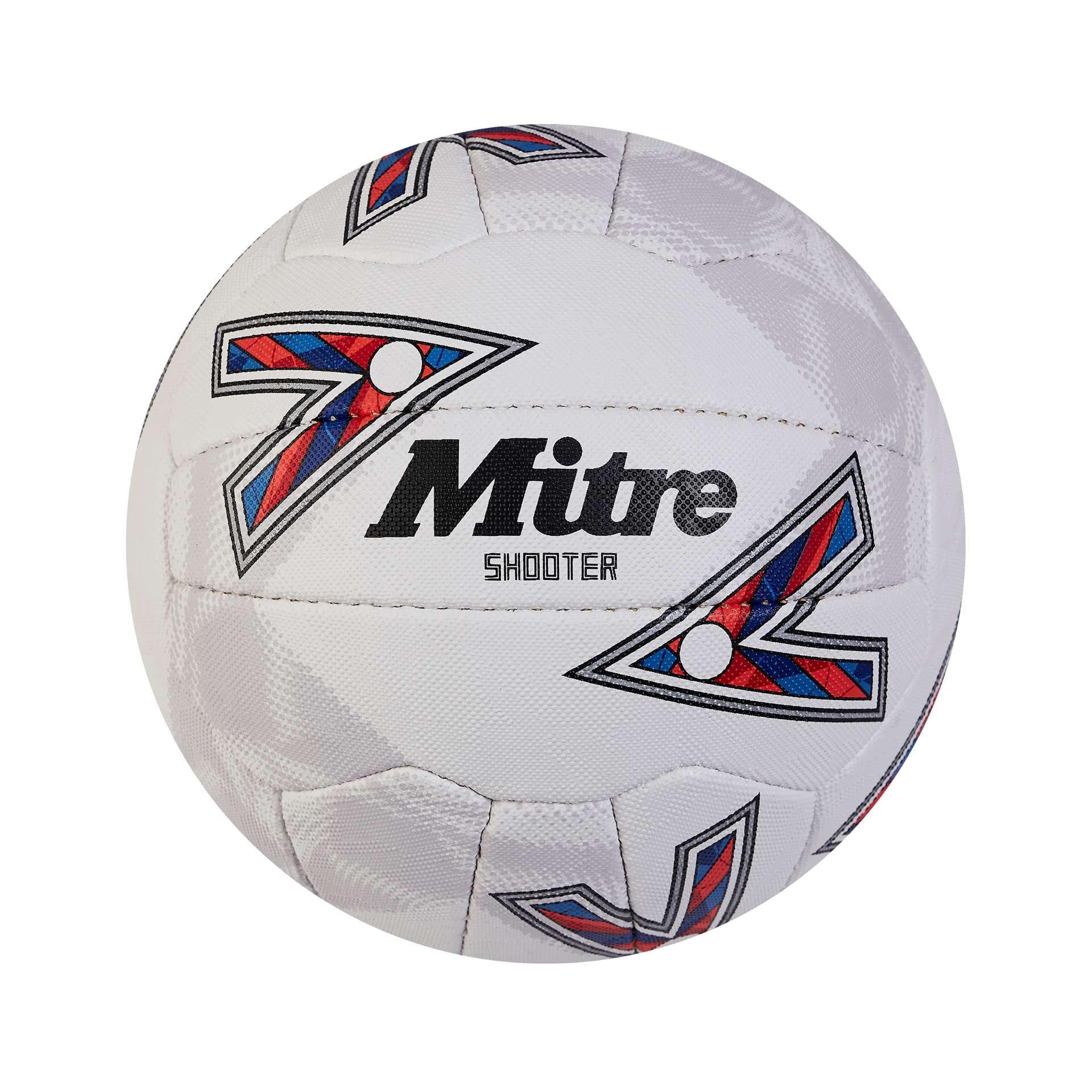 MITRE Shooter Netball (White/Red/Blue)
