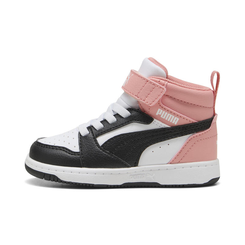 Pantofi PUMA Rebound V6 Mid pentru copii mici PUMA White Strong Gray Pink Fruit