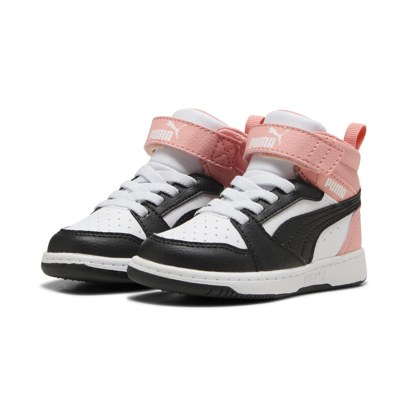 PUMA Rebound V6 Mid Sneakers Kinder PUMA White Strong Gray Pink Fruit